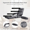 Adjustable Folding Floor Lazy Chair with Pillow-Grey