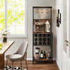 Floor Wine Bar Cabinet with Glass Racks and Wine Bottle Holders-Rustic Brown