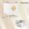 Fluted Nightstand Modern Mid Century Side Table Set of 2-White