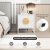 Fluted Nightstand Modern Mid Century Side Table Set of 2-White