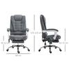 Vinsetto Heated 6 Points Vibration Massage Executive Office Chair Adjustable Swivel Ergonomic High Back Desk Chair Recliner with Footrest Grey