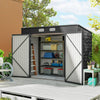 Outsunny 3.7 x 7.9ft Galvanised Steel Shed, with Latched Door and Padlock - Grey