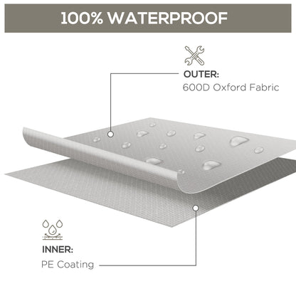 Outsunny Outdoor Garden Furniture Cover Waterproof, Anti-UV 600D Heavy Duty Oxford Fabric Patio Furniture Cover for Rectangular Sofa Table Set, Grey, 210 x 140 x 80 cm