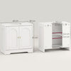 HOMCOM Under Sink Bathroom Cabinet with 2 Arch Doors - White