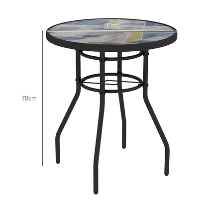 Outsunny Φ60 Garden Table in Multi Colour