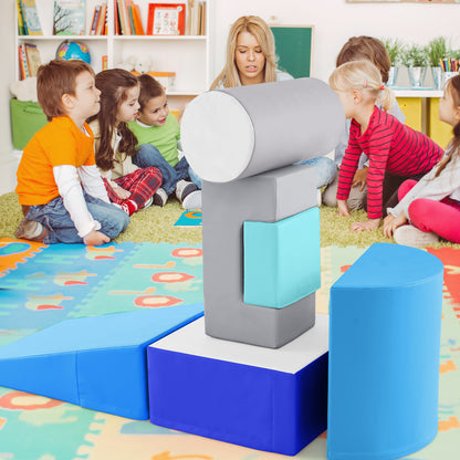 Foam Climbing Blocks with PU Cover for 1-3 Toddlers-Blue