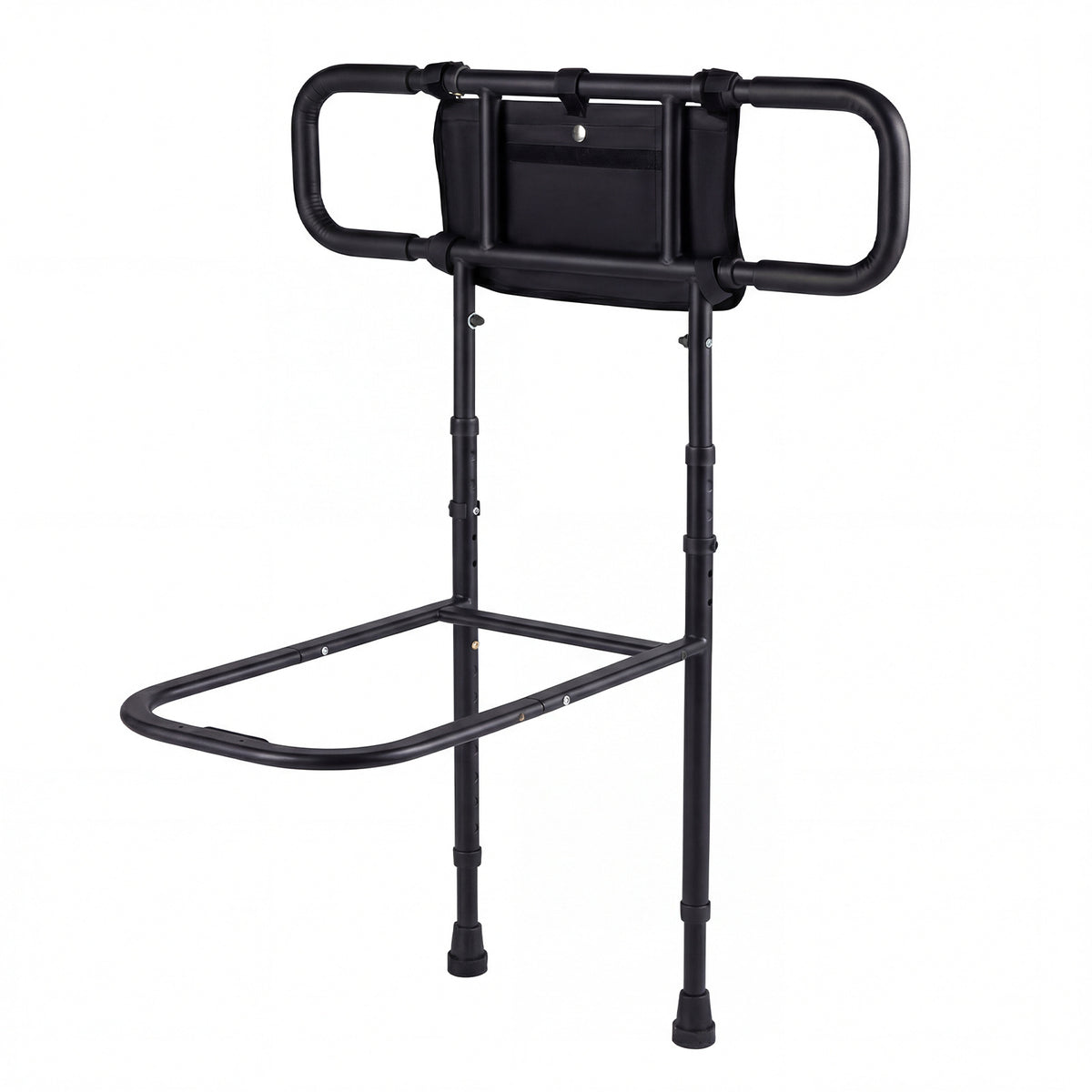 Foldable Bed Rail for Seniors Bed Rail for Elderly Adults Safety with Adjustable Width and Height-Black