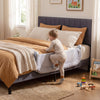 Foldable Bed Rail for Toddlers 120 Long with Removable Cover-Grey