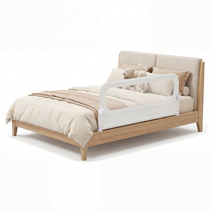 Foldable Bed Rail for Toddlers 120 Long with Removable Cover-White