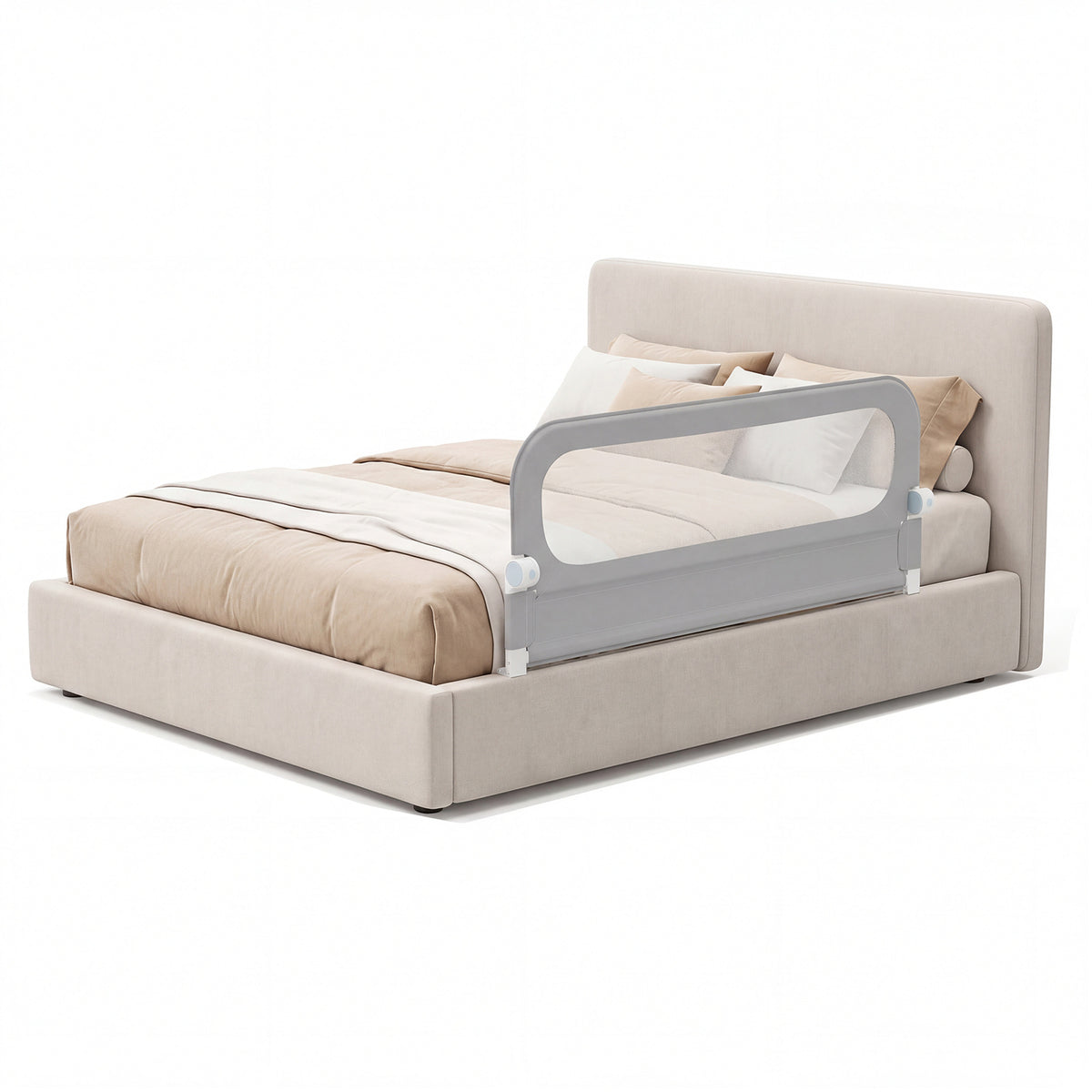 Foldable Bed Rail for Toddlers 148 Long with Removable Cover-Grey