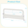 Foldable Bed Rail for Toddlers 148 Long with Removable Cover-White