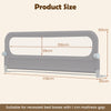 Foldable Bed Rail for Toddlers 178 Long with Removable Cover-Grey