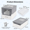 Foldable Cat Litter Box with Lid Large Fully Enclosed Cat Toilet with Front Entry and Flip Top Exit-Grey