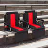 Foldable Stadium Seat 54 CM Wide Bleacher Chairs with Back Support and Padded Cushions-Red