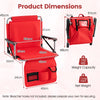 Foldable Stadium Seat Bleacher Chairs with Back Support and Padded Cushions-Red