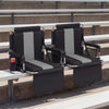Foldable Stadium Seat Set of 2 with Back Support and Padded Cushions-Grey