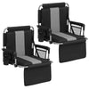 Foldable Stadium Seat Set of 2 with Back Support and Padded Cushions-Grey
