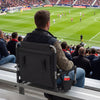 Foldable Stadium Seat Set of 2 with Back Support and Padded Cushions-Grey