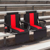 Foldable Stadium Seat Set of 2 with Back Support and Padded Cushions-Red