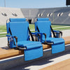 Foldable Stadium Seat Set of 2 with Padded Cushions and Armrest-Blue