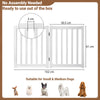 Foldable Wooden Freestanding Pet Gate for House snd Stairs-White