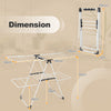 Foldable 2-level Laundry Drying Rack with Adjustable Wings and Clips