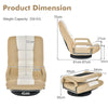 Foldable 360-Degree Swivel Gaming Floor Chair with Adjustable Backrest-Coffee