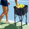 Foldable Aluminum Tennis Ball Cart Hopper Basket with Wheels-Blue