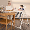4-in-1 Foldable Baby High Chair with 6 Adjustable Heights and 5-Position Backrest-Beige