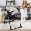 4-in-1 Foldable Baby High Chair with 6 Adjustable Heights and 5-Position Backrest-Grey