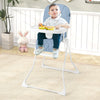 Foldable Baby High Chair with Removable Adjustable Tray-Navy