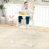 Foldable Baby High Chair with Removable Adjustable Tray-Beige