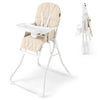 Foldable Baby High Chair with Removable Adjustable Tray-Beige