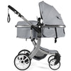 2 in 1 Foldable Baby Stroller with Rain Cover and Mosquito Net-Grey