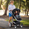 2 in 1 Foldable Baby Stroller with Rain Cover and Mosquito Net-Black