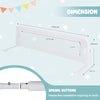 Foldable Bed Rail for Toddlers with Adjustable Safety Strap-White