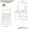 Foldable Dining Chair Set of 2 with Padded Seat and Curved Backrest-White
