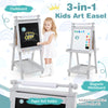 3-in-1 Double-sided Art Easel Foldable Easel for Kids-Grey