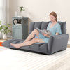 Foldable Floor Sofa with 5-Position Adjustable Backrest and Arms-Grey
