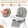 Foldable Baby High Chair with Removable Adjustable Tray-Grey