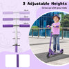 Foldable Kids Scooter Adjustable with Lighted Wheels and Kickstand-Purple