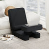Foldable Lazy Sofa 5-Level Adjustable with Footrest and Tabletop-Black