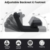 Foldable Lazy Sofa 5-Level Adjustable with Footrest and Tabletop-Black