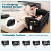 Foldable Pack and Play with 5 Adjustable Heights and Changing Table-Dark Black