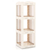 Foldable Rotating Bookshelf 3-Tier Revolving Bookshelf Tower-White