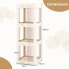 Foldable Rotating Bookshelf 3-Tier Revolving Bookshelf Tower-White