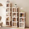 Foldable Rotating Bookshelf 3-Tier Revolving Bookshelf Tower-White