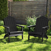 Folding Adirondack Chair Weather Resistant HDPE with High Backrest-Black