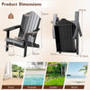 Folding Adirondack Chair Weather Resistant HDPE with High Backrest-Black