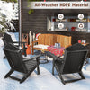 Folding Adirondack Chair Weather Resistant HDPE with High Backrest-Grey